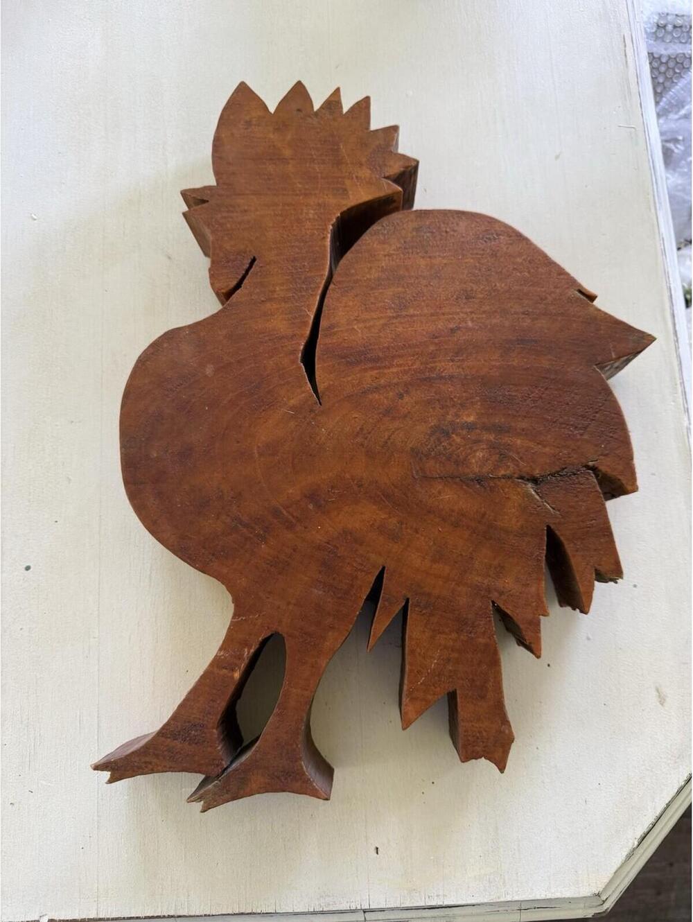 Wooden handmade Rooster Cutting Board Trivet Cottagecore Wall Hanging Farm Decor